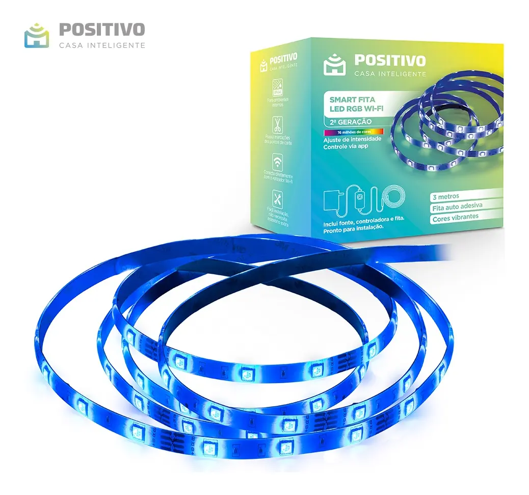 Smart Fita Led Rgb Wi-fi 2gen. 14w Positivo